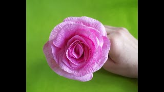 Cómo hacer Rosa de papel crepe fácil DIY Cómo hacer flores [upl. by Eelrehpotsirhc]