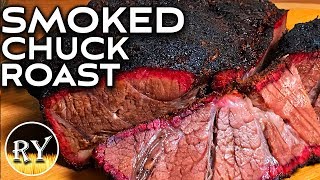 Smoked Chuck Roast On The Weber Kettle [upl. by Ennayr536]