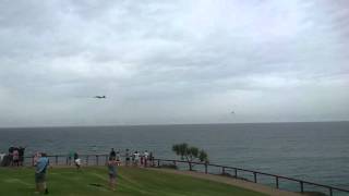 FA18F Super Hornets flyby Point Danger Gold Coast [upl. by Euqinomahs]