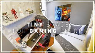 SMALL GAMING ROOM SETUP WITH BED  SMALL BEDROOM MAKEOVER GAMING AREA [upl. by Harday819]