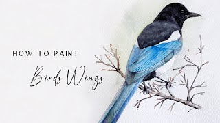 How to Paint Birds Wings  Watercolor Tutorial [upl. by Aniuqal]