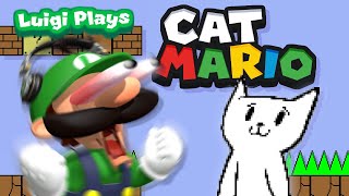 Luigi Plays CAT MARIOOO [upl. by Nemracledairam542]