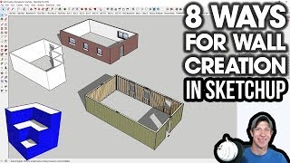 8 Ways to CREATE WALLS in SketchUp [upl. by Dorcy23]