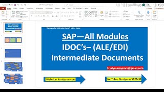 IDOCsIntermediate DocumentSAP All Modules required conceptALEEDI IDOS full overview [upl. by Willabella]