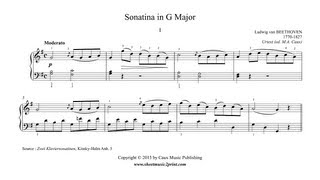 Beethoven  Sonatina in G Major Anh 5 12  Moderato [upl. by Aztilay272]