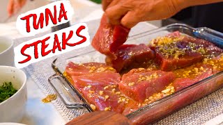 How to Cook Tuna Steaks  Stoked On Fishing [upl. by Manfred]