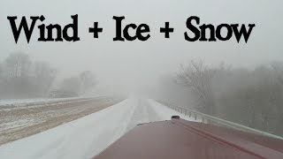 Trucking In An Illinois Snow Storm  Wind amp Ice Ep517 [upl. by Tailor422]