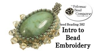 Intro to Bead Embroidery DIY Jewelry Making Tutorial by PotomacBeads [upl. by Zennas]