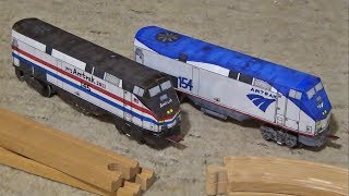 CustomBuilt Amtrak Paper Trains Runs on Wooden Railway Track [upl. by Eugenio]