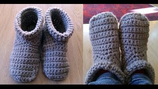 crochet slipper boots [upl. by Dido]