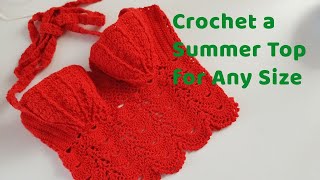 Crochet Summer Top For Any Size How to Crochet a Bustier [upl. by Lilah]