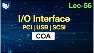 io interface with PCI USB  SCSI  COA  Lec56  Bhanu Priya [upl. by Ogdon]