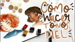 Â¿CÃ“MO HACER TONOS PIEL ðŸ§¡ CON 3 COLORES âœ¨ ACUARELA [upl. by Skill]