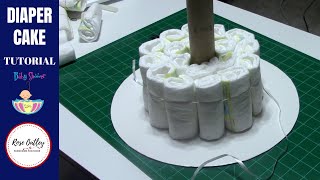 How to make a Diaper Cake  Diaper Cake Tutorial  Baby Shower Ideas [upl. by Keiryt]