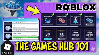 EVENT How To Get Items amp Quests in THE GAMES Hub  ROBLOX [upl. by Russom690]