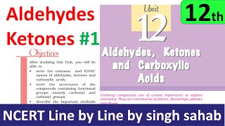 12th chemistry  Aldehyde ketone carboxylic acid chapter 12 class 12 organic  IIT JEE Mains NEET 1 [upl. by Rockel725]