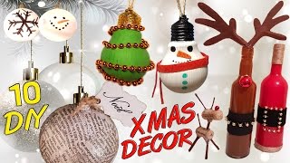 10 DIY Christmas recycled decoration HOW TO [upl. by Aiciram967]