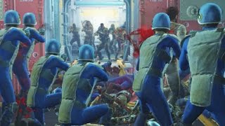 Raiders attack Vault 81  Fallout 4 NPC War [upl. by Ynohtnanhoj]