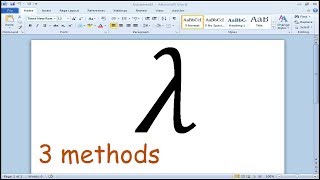 How to insert lambda symbol in Microsoft Word [upl. by Naerda]