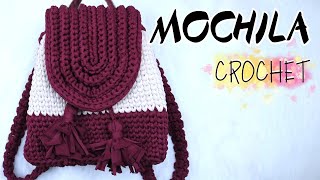 BOLSO CROCHET MOCHILA TRAPILLO 🔴 [upl. by Prospero235]