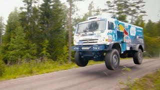 Kamaz T4 Dakar Truck Chases a Volkswagen Polo R WRC [upl. by Hutchins]