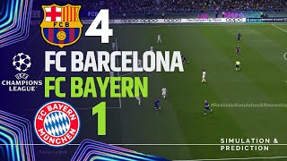 FC BARCELONA 41 BAYERN MUNICH • Highlights • Champions League 2425  SimulationRecreation [upl. by Reidid335]