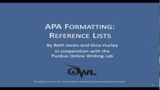 APA Reference Lists A More Detailed Explanation [upl. by Isak]