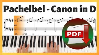 Pachelbel  Canon in D Major  Piano Sheet Music  Piano Tutorial  Piano Pieces For [upl. by Nara]