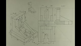 Sectional orthographic  Engineering drawing  Technical drawing [upl. by Serdna337]