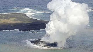 Volcano raises new island off coast of Japan  footage emerges [upl. by Ester]