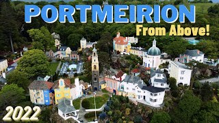 Portmeirion  Village In North Wales  4K Drone Footage [upl. by Adnamma]