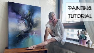 9 TIPS FOR BEGINNER ARTISTS  Abstract Acrylic Painting Tutorial [upl. by Einattirb]