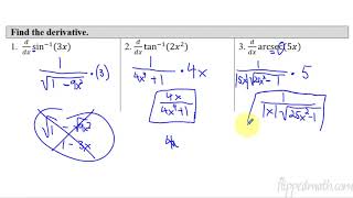 Calculus ABBC – 34 Differentiating Inverse Trigonometric Functions [upl. by Ithaman]