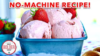 The Easiest Homemade Strawberry Gelato No Machine [upl. by Rehpoitsirhc318]