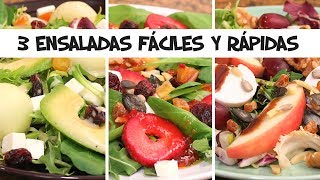 3 ENSALADAS Fáciles y Rápidas con Fruta [upl. by Soulier]