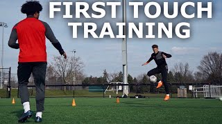 First Touch Training Session For Footballers  Complete First Touch Training Session [upl. by Abbottson]