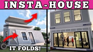 Build A House In 2 HOURS FOLDABLE Modular Homes [upl. by Izy]