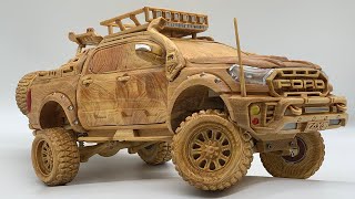 Wood Carving  FORD RAPTOR Special Edition  Woodworking Art [upl. by Odicalp]