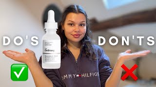 HOW TO PROPERLY USE THE ORDINARY NIACINAMIDE SERUM  Dos and Donts [upl. by Acirret257]