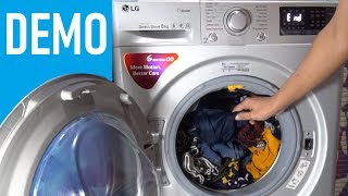 LG Front Load Washing Machine FHT1208SWL  Demo [upl. by Richmound609]