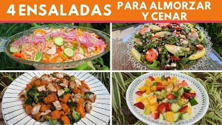 4 ENSALADAS Fáciles para Almuerzos y cenas Cocina de Addy [upl. by Rubia]