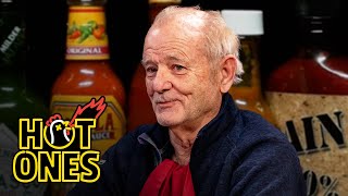 Bill Murray Doesn’t Flinch While Eating Spicy Wings  Hot Ones [upl. by Imim]