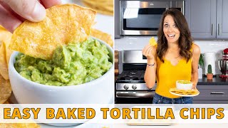 Easy Baked Corn Tortilla Chips Only 3 Ingredients [upl. by Llewkcor]