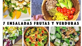 7 Ensaladas de Frutas y Verduras ¡ORIGINALES y SALUDABLES [upl. by Anoid]