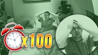 100 ALARM CLOCKS PRANK ON CALLUX HE DIDNT SLEEP [upl. by Halbeib]