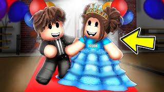 Baby Brooks FIRST SCHOOL DANCE In Roblox Brookhaven [upl. by Ikkir]