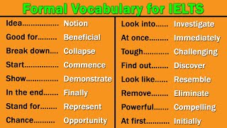 Formal Vocabulary for IELTS [upl. by Geri]