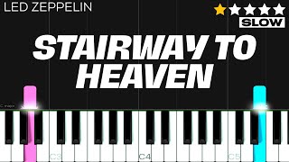 Led Zeppelin  Stairway To Heaven  SLOW EASY Piano Tutorial [upl. by Lyda]