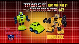 TRANSFORMERS G1 MINIBOT BUMBLEBEE VINTAGE TOY REVIEW [upl. by Ajroj]