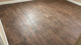 Installing Wood look ceramic tile [upl. by Africah]